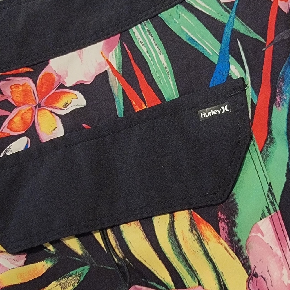 Hurley Phantom boardshorts Bird Of Paradise Hibiscus Flowers Sz 38 - Picture 7 of 10